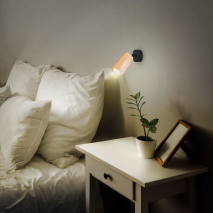 Brilagi - Foco SELE 1xGU10/30W/230V preto/decoração em carvalho