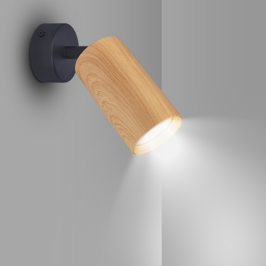 Brilagi - Foco SELE 1xGU10/30W/230V preto/decoração em carvalho