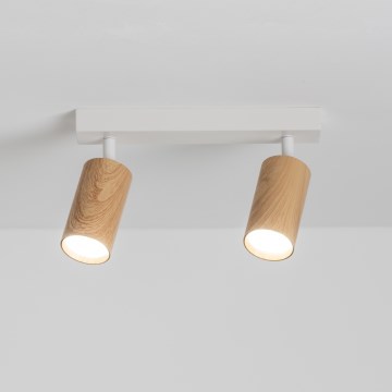 Brilagi - Foco SELE 2xGU10/30W/230V branco/decoração em carvalho