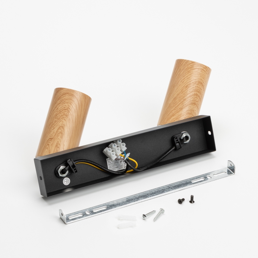 Brilagi - Foco SELE 2xGU10/30W/230V preto/decoração em carvalho