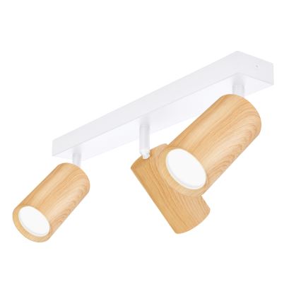 Brilagi - Foco SELE 3xGU10/30W/230V branco/decoração em carvalho