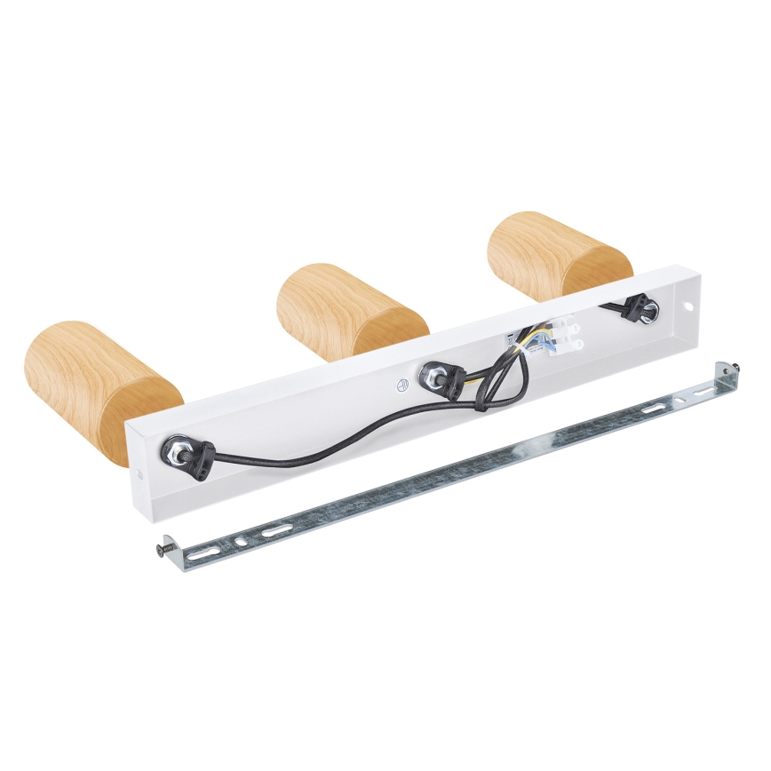 Brilagi - Foco SELE 3xGU10/30W/230V branco/decoração em carvalho