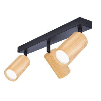 Brilagi - Foco SELE 3xGU10/30W/230V preto/decoração em carvalho