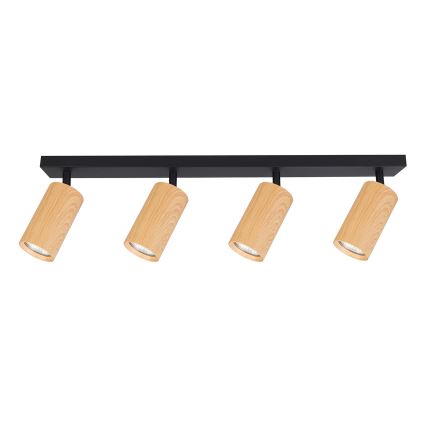 Brilagi - Foco SELE 4xGU10/30W/230V preto/decoração em carvalho