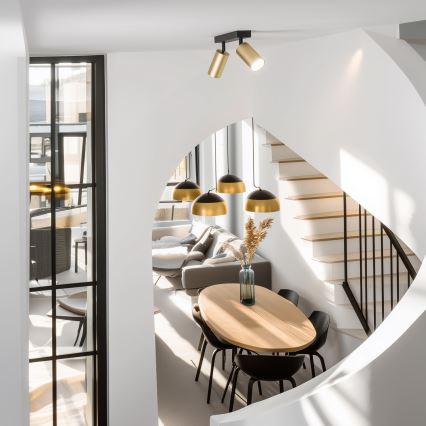 Brilagi - Foco SELE GOLDEN 2xGU10/30W/230V preto/dourado