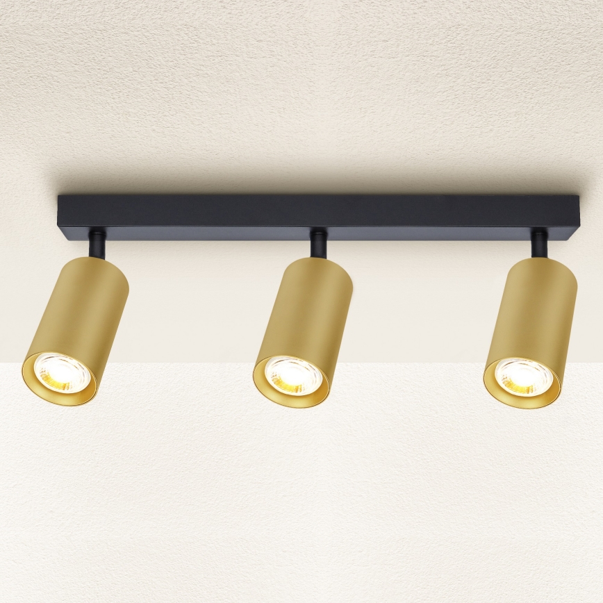 Brilagi - Foco SELE GOLDEN 3xGU10/30W/230V preto/dourado