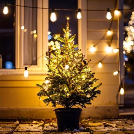 Brilagi - Guirlanda de Natal LED para exterior 10xLED/3xAA 3,2m IP44 branco quente