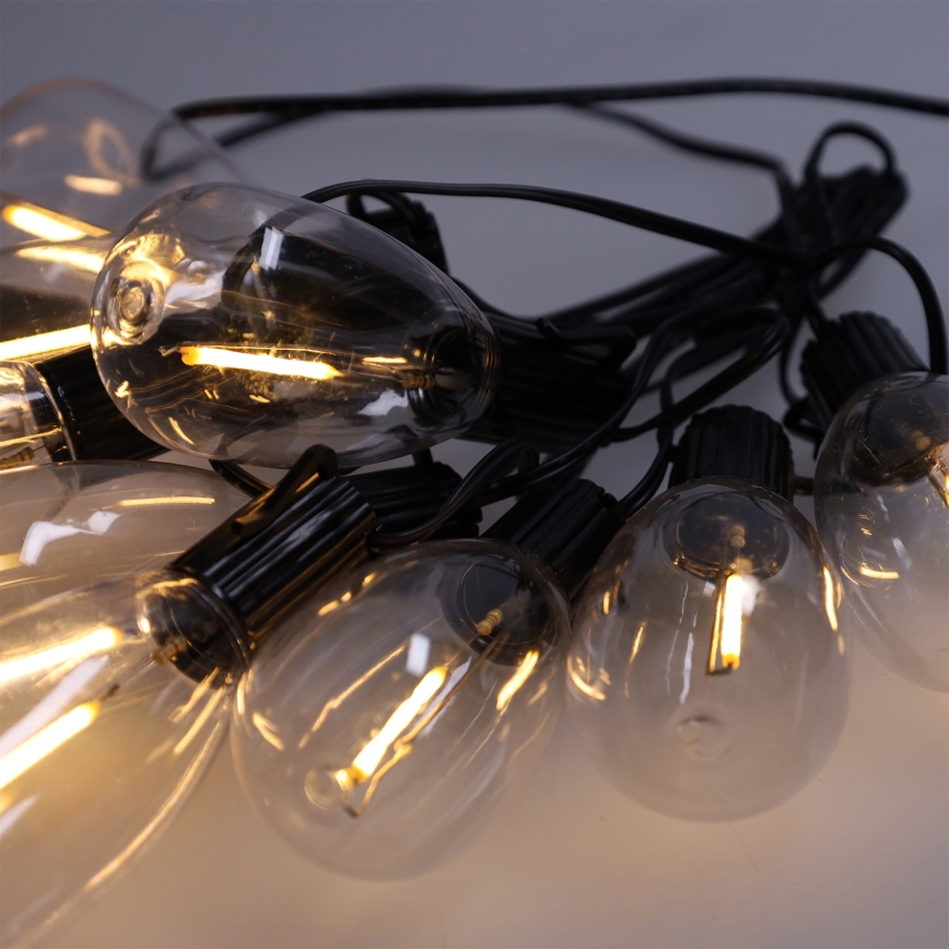 Brilagi - Guirlanda de Natal LED para exterior 10xLED/3xAA 3,2m IP44 branco quente