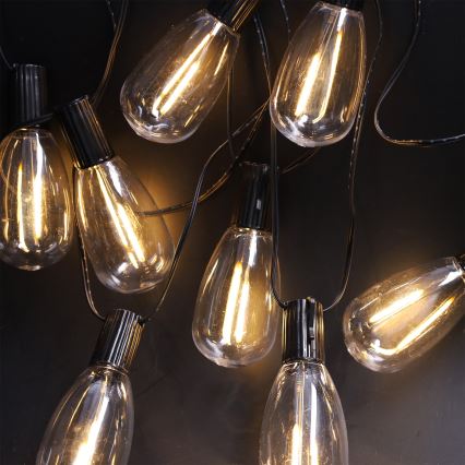 Brilagi - Guirlanda de Natal LED para exterior 10xLED/3xAA 3,2m IP44 branco quente