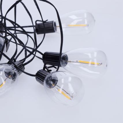 Brilagi - Guirlanda de Natal LED para exterior 10xLED/3xAA 3,2m IP44 branco quente