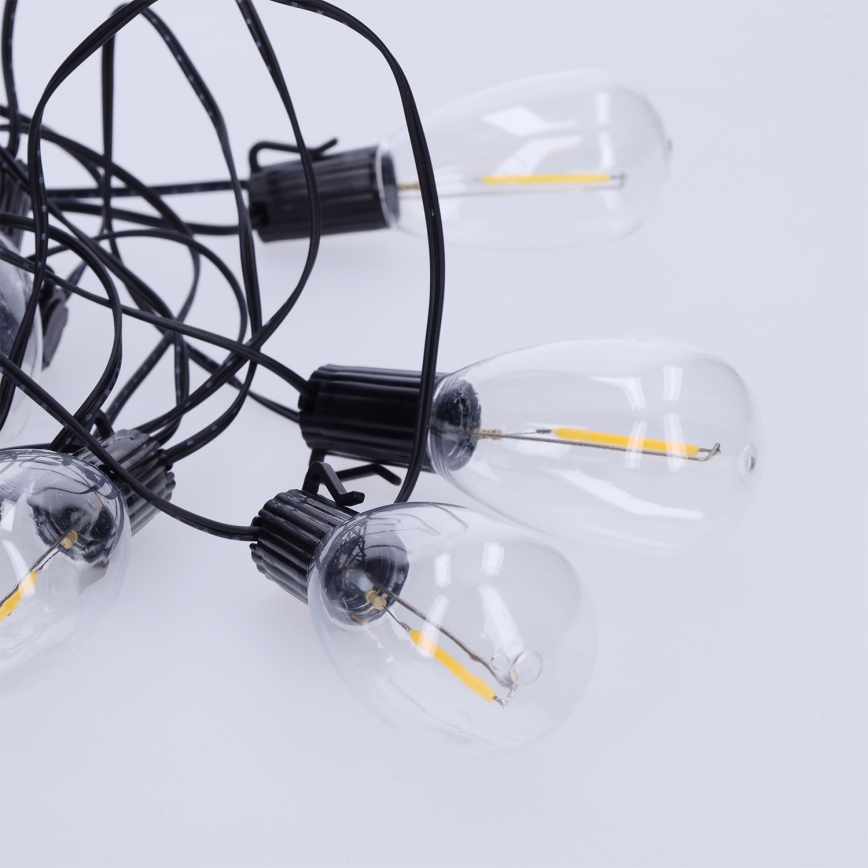 Brilagi - Guirlanda de Natal LED para exterior 10xLED/3xAA 3,2m IP44 branco quente