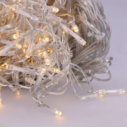 Brilagi - Guirlanda de Natal LED para exterior 200 LEDs/8 funções 13 m IP44 branco quente efeito de pingentes