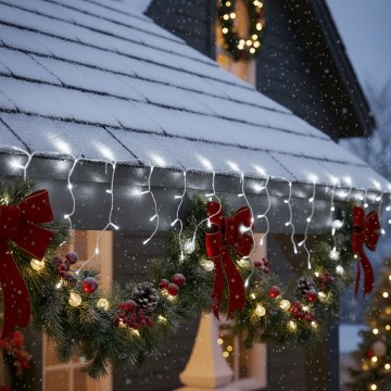 Brilagi - Guirlanda de Natal LED para exterior 400xLED/8 funções 23m IP44 branco frio