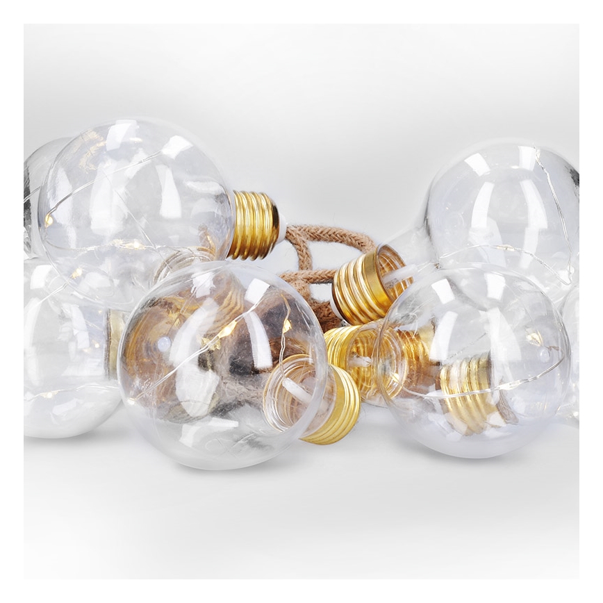 Brilagi - Guirlanda decorativa de LED 10xLED/3xAA 1,8m branco quente