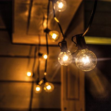 Brilagi - Guirlanda LED decorativa para exterior GIRLANDA 18xE12/0,6W/230V 13m preta IP44 branco quente