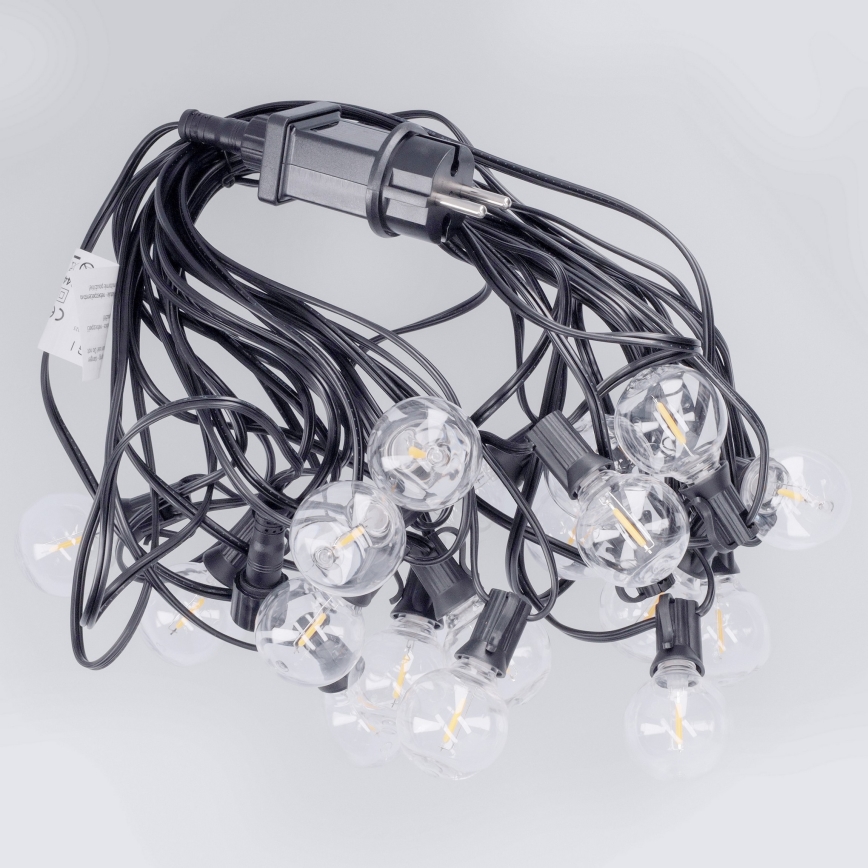 Brilagi - Guirlanda LED decorativa para exterior GIRLANDA 18xE12/0,6W/230V 13m preta IP44 branco quente