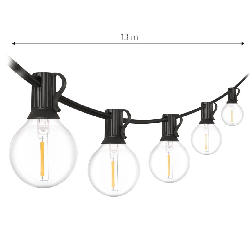 Brilagi - Guirlanda LED decorativa para exterior GIRLANDA 18xE12/0,6W/230V 13m preta IP44 branco quente