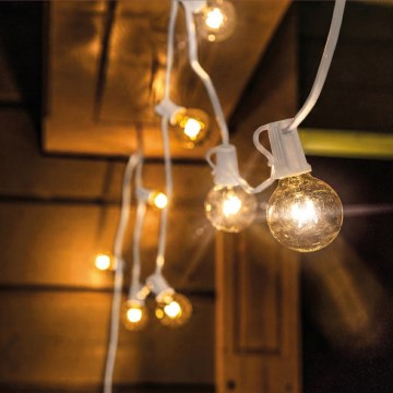 Brilagi - Guirlanda decorativa LED para exterior GIRLANDA 10xE12/0,6W/230V 8m branca IP44 branco quente