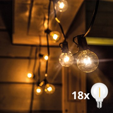 Brilagi - Guirlanda decorativa LED para exterior GIRLANDA 18xE12/0,6W/24V 13m preta IP44 branco quente
