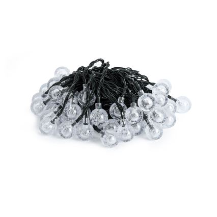 Brilagi - Cordão decorativo solar LED BUBBLE, 50 LEDs, 8 funções, 7 m, IP65, branco quente, 600 mAh