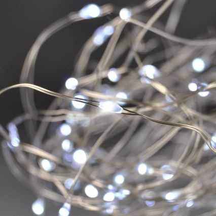 Brilagi - Guirlanda LED 100xLED/3xAA 10 m branco frio