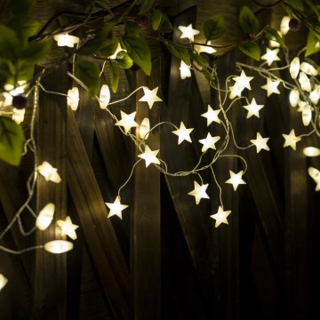 BRILAGI - Guirlanda LED de Natal 40xLED/3xAA 1,8m branco quente estrelas