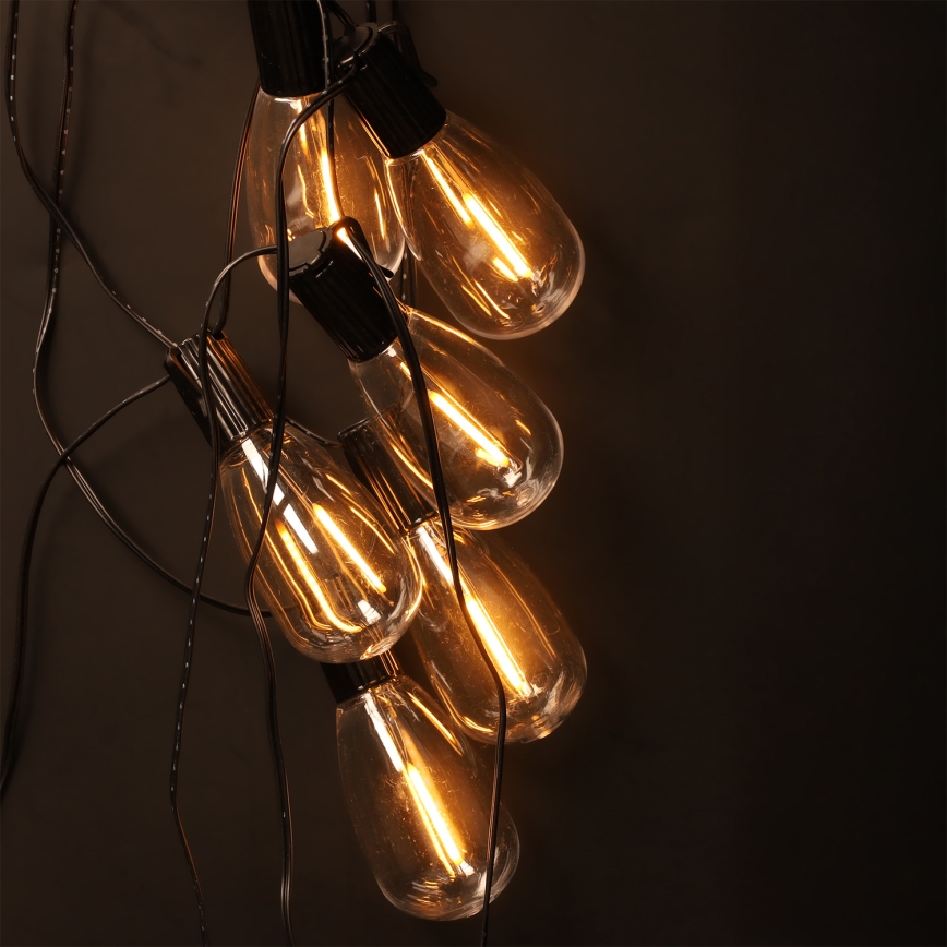 Brilagi - Guirlanda LED decorativa para exterior 10x LED / 3x pilhas AA 3,2 m IP44 branco quente