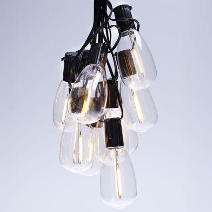 Brilagi - Guirlanda LED decorativa para exterior 10x LED / 3x pilhas AA 3,2 m IP44 branco quente