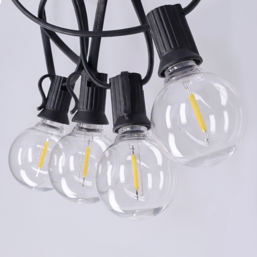 Brilagi - Guirlanda decorativa LED para exterior GIRLANDA 10xE12/0,6W/230V 8m preta IP44 branco quente