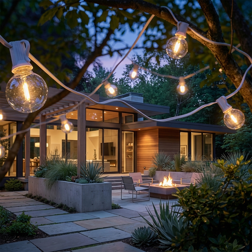 Brilagi - Guirlanda decorativa LED para exterior GIRLANDA 25xE12/0,8W/230V 20m branco IP44 branco quente