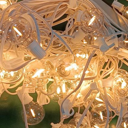 Brilagi - Guirlanda decorativa LED para exterior GIRLANDA 25xE12/0,8W/230V 20m branco IP44 branco quente