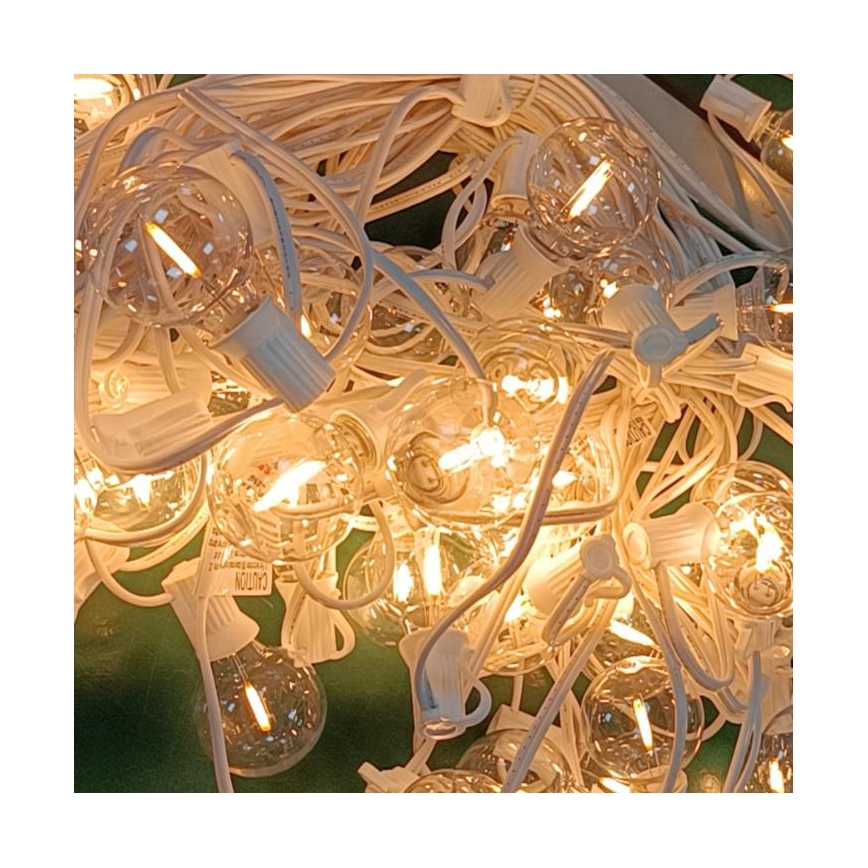 Brilagi - Guirlanda decorativa LED para exterior GIRLANDA 25xE12/0,8W/230V 20m branco IP44 branco quente