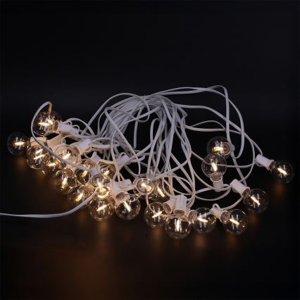 Brilagi - Guirlanda decorativa LED para exterior GIRLANDA 25xE12/0,8W/230V 20m branco IP44 branco quente