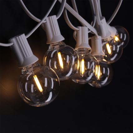 Brilagi - Guirlanda decorativa LED para exterior GIRLANDA 25xE12/0,8W/230V 20m branco IP44 branco quente