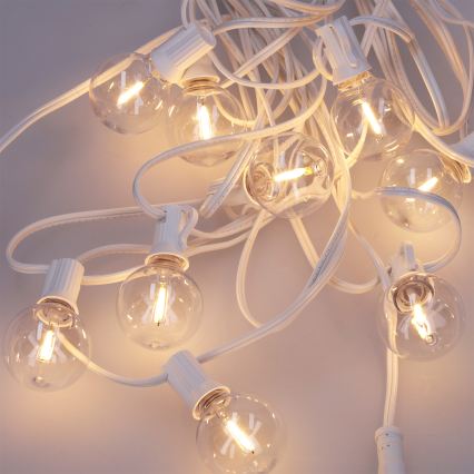 Brilagi - Guirlanda decorativa LED para exterior GIRLANDA 25xE12/0,8W/230V 20m branco IP44 branco quente
