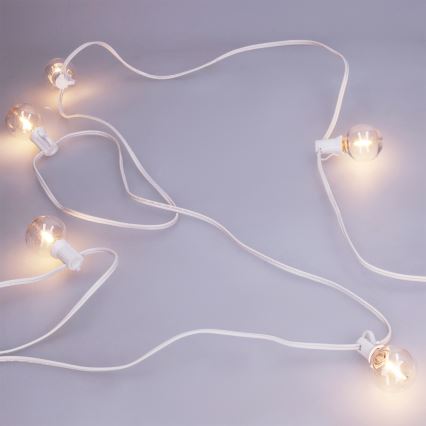 Brilagi - Guirlanda decorativa LED para exterior GIRLANDA 25xE12/0,8W/230V 20m branco IP44 branco quente