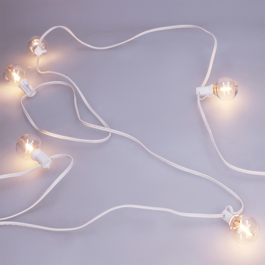 Brilagi - Guirlanda decorativa LED para exterior GIRLANDA 25xE12/0,8W/230V 20m branco IP44 branco quente