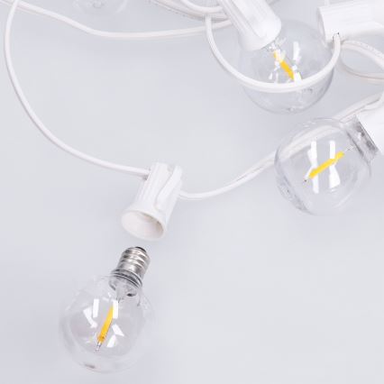 Brilagi - Guirlanda decorativa LED para exterior GIRLANDA 25xE12/0,8W/230V 20m branco IP44 branco quente