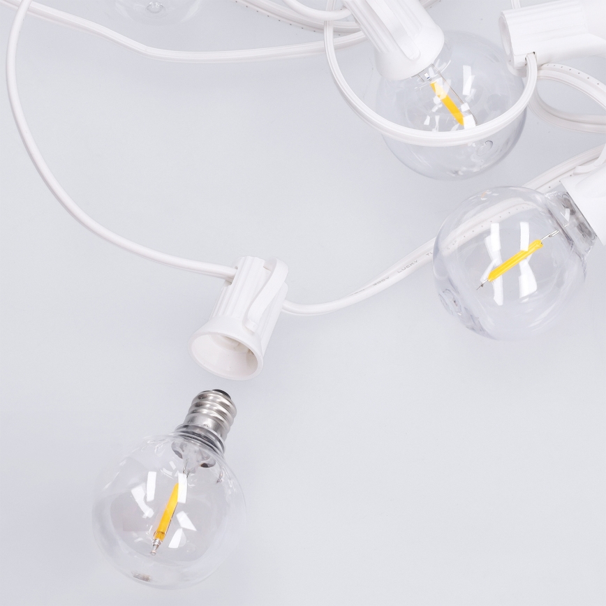 Brilagi - Guirlanda decorativa LED para exterior GIRLANDA 25xE12/0,8W/230V 20m branco IP44 branco quente