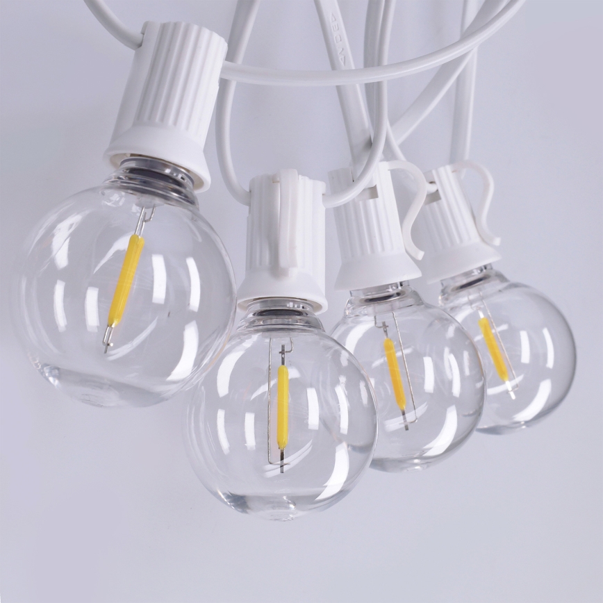 Brilagi - Guirlanda decorativa LED para exterior GIRLANDA 25xE12/0,8W/230V 20m branco IP44 branco quente