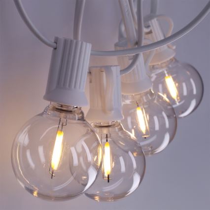 Brilagi - Guirlanda decorativa LED para exterior GIRLANDA 25xE12/0,8W/230V 20m branco IP44 branco quente