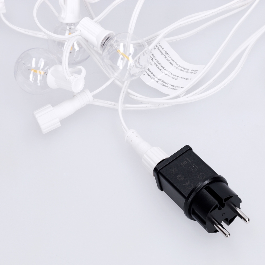 Brilagi - Guirlanda decorativa LED para exterior GIRLANDA 25xE12/0,8W/230V 20m branco IP44 branco quente