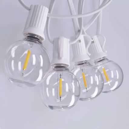 Brilagi - Guirlanda decorativa LED para exterior GIRLANDA 10xE12/0,6W/230V 8m branca IP44 branco quente
