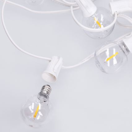 Brilagi - Guirlanda decorativa LED para exterior GIRLANDA 10xE12/0,6W/230V 8m branca IP44 branco quente