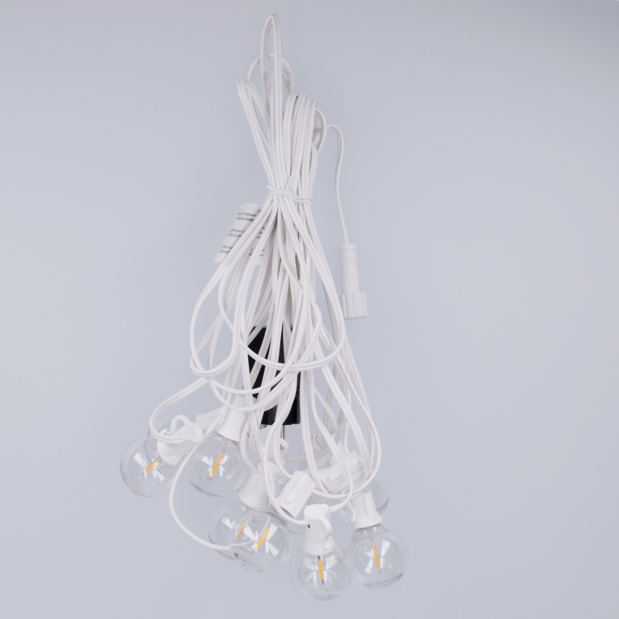 Brilagi - Guirlanda decorativa LED para exterior GIRLANDA 10xE12/0,6W/230V 8m branca IP44 branco quente
