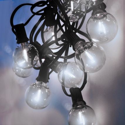 Brilagi - Guirlanda LED decorativa para exterior GIRLANDA 25xE12/0,8W/230V 20m IP44 branco frio