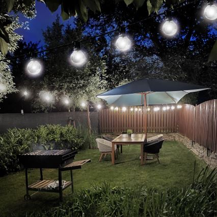 Brilagi - Guirlanda LED decorativa para exterior GIRLANDA 25xE12/0,8W/230V 20m IP44 branco frio