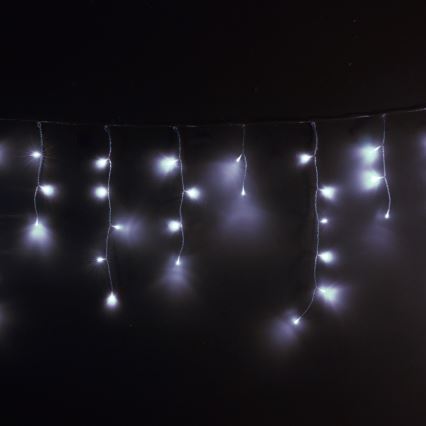 Brilagi - Cordão LED exterior 200 LEDs/8 funções 13 m IP44 branco frio, efeito carámbanos