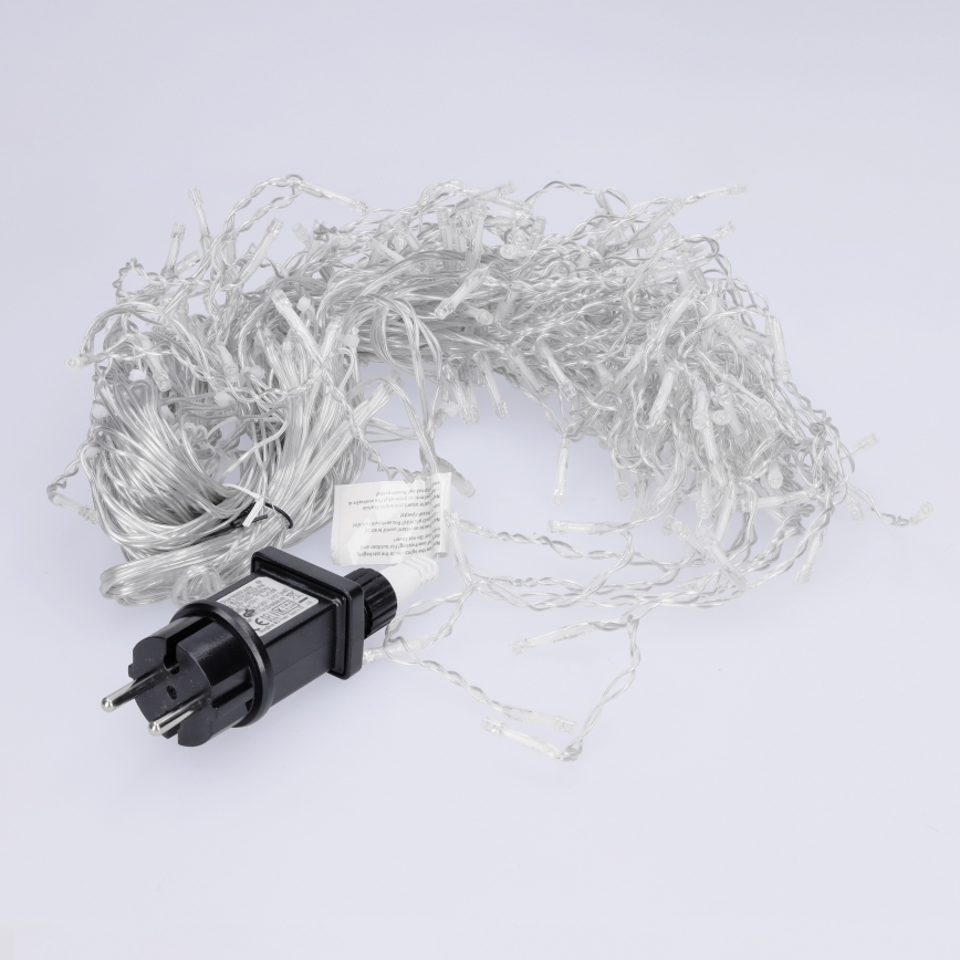 Brilagi - Cordão LED exterior 200 LEDs/8 funções 13 m IP44 branco frio, efeito carámbanos