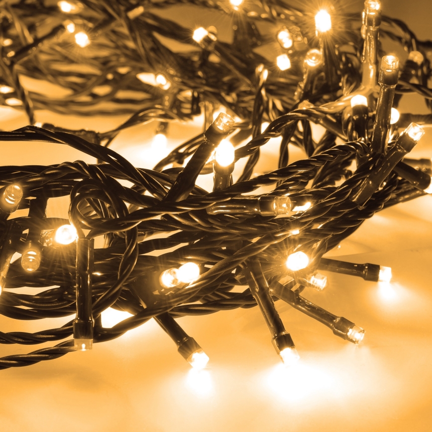 Brilagi - Guirlanda LED para exterior 100 LEDs/8 funções 13 m IP44 branco quente